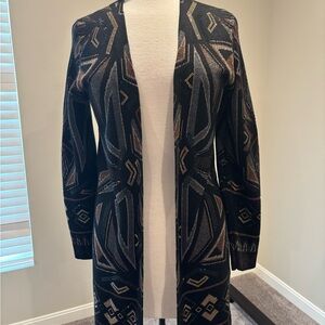 Chico's Black and Brown Geometric Cardigan